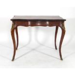 A Victorian walnut, crossbanded and gilt metal mounted card table,