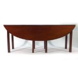 A 19th century Irish mahogany wake table on square straight legs, l.