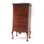 A late 19th century Irish mahogany chest on stand,