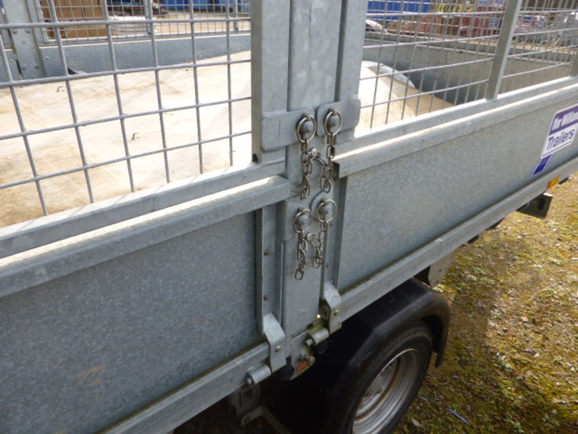 Ifor Williams Type TT126G 4m galvanized twin axle tipping trailer with drop sides, extension mesh - Image 6 of 8