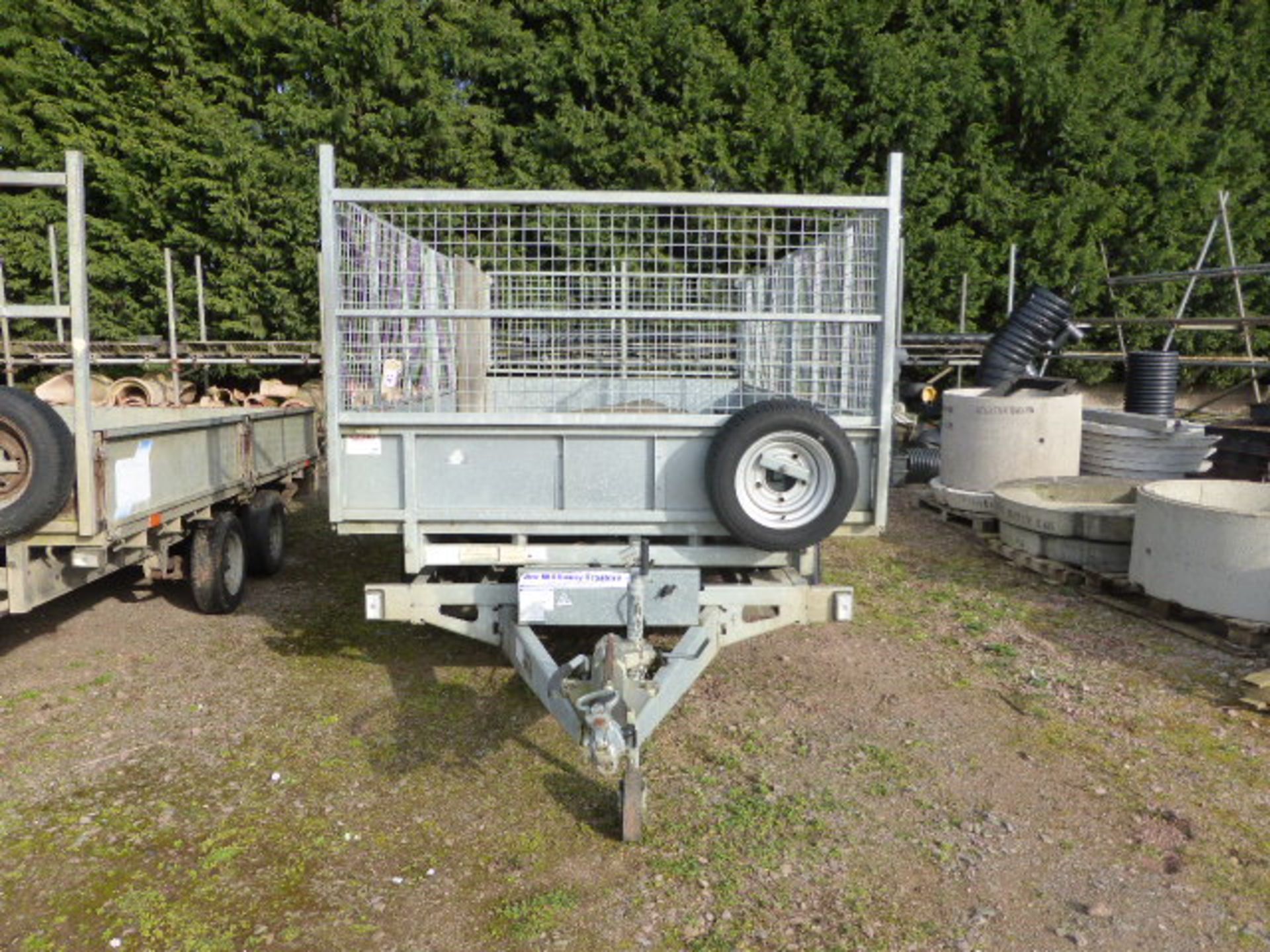 Ifor Williams Type TT126G 4m galvanized twin axle tipping trailer with drop sides, extension mesh