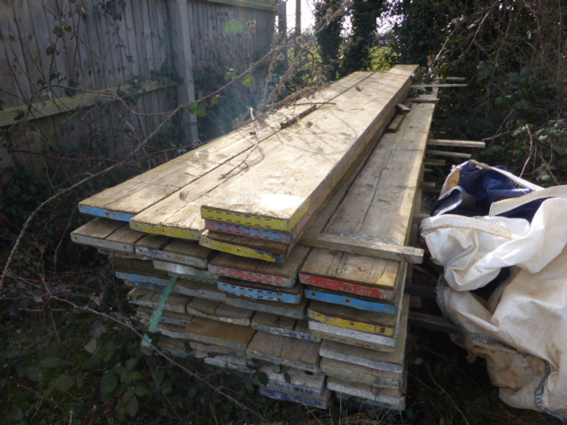 Approximately 56 x 3.9m wooden scaffold boards