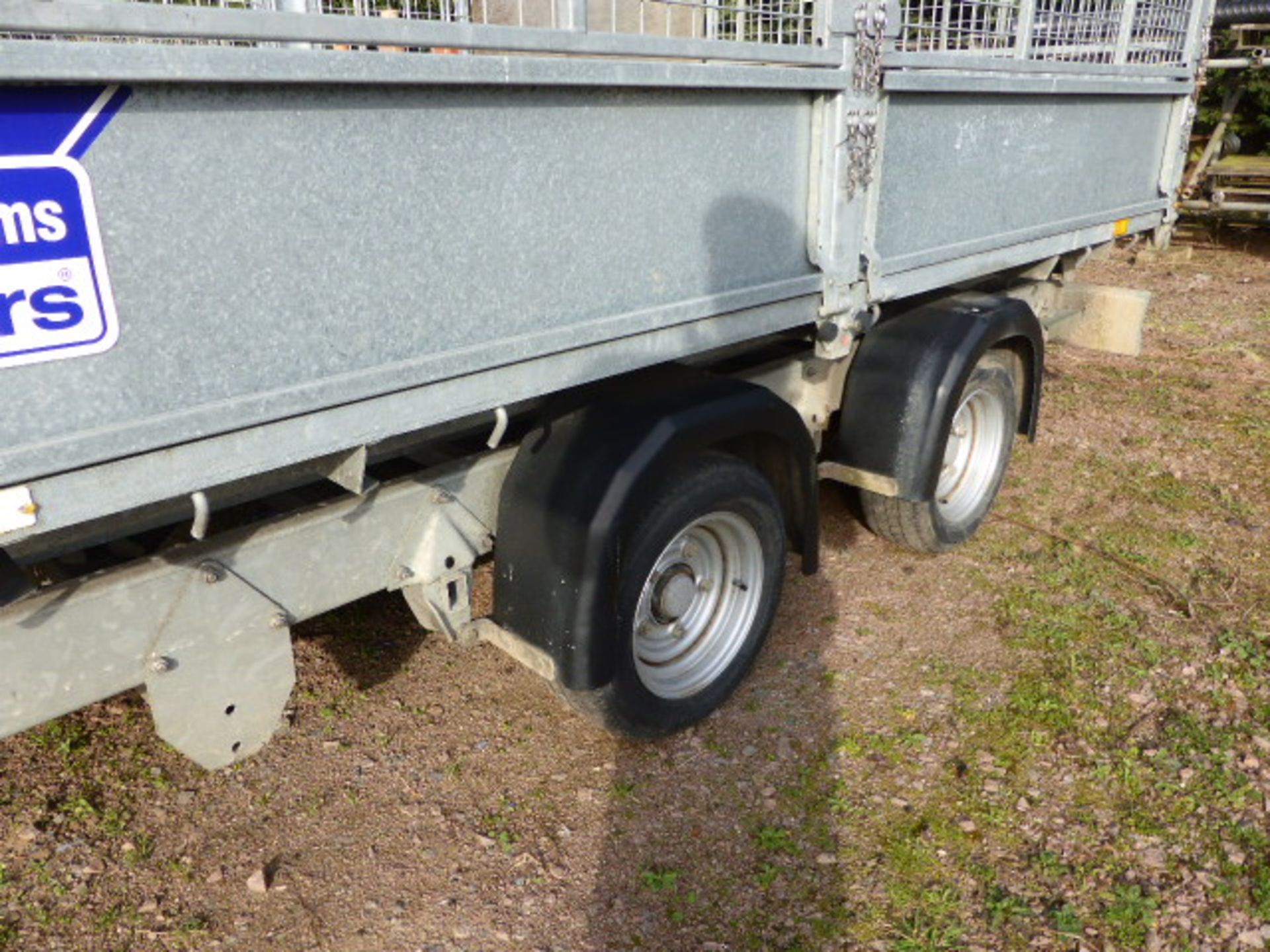 Ifor Williams Type TT126G 4m galvanized twin axle tipping trailer with drop sides, extension mesh - Image 3 of 8