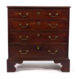 A George II mahogany bachelor's chest, the slide over four long graduated drawers on bracket feet,