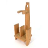 Guillerme et Chambron, a 1950's French oak magazine rack/stick stand, h.