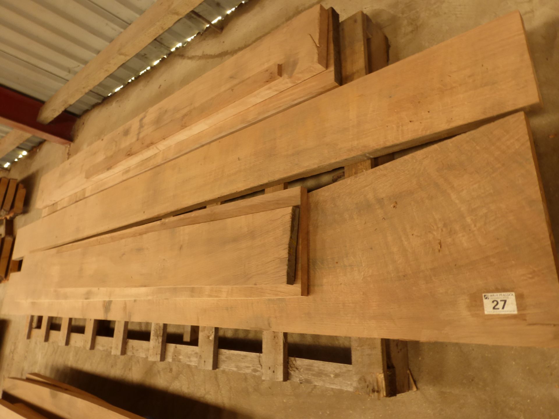 A pallet of 6 oak boards from 3700 x 400 x 50mm to 2000 x 230 x 30mm - Image 5 of 6