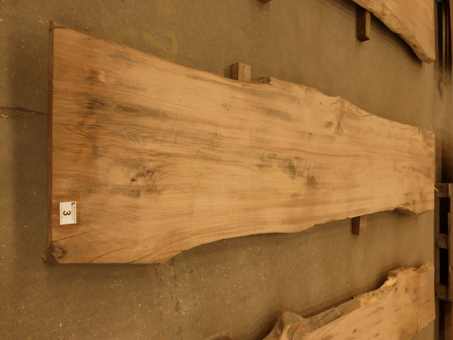 Plank of waney edge oak 3200 x 600 x 40mm