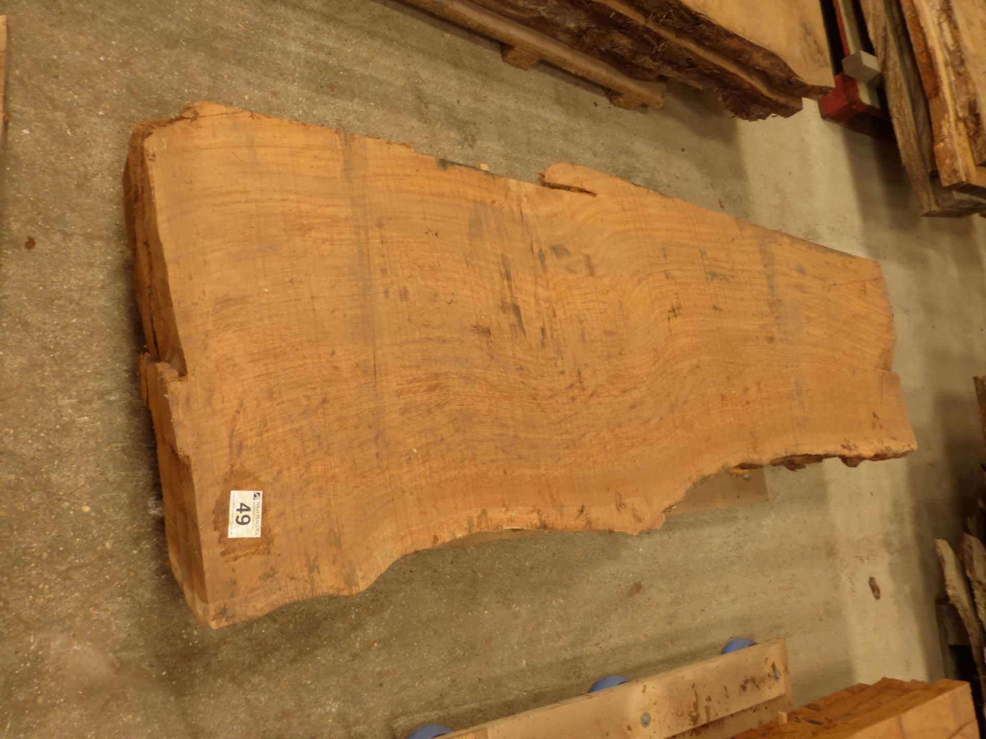 3 brown oak waney edge boards 1900 x 550 x 55mm