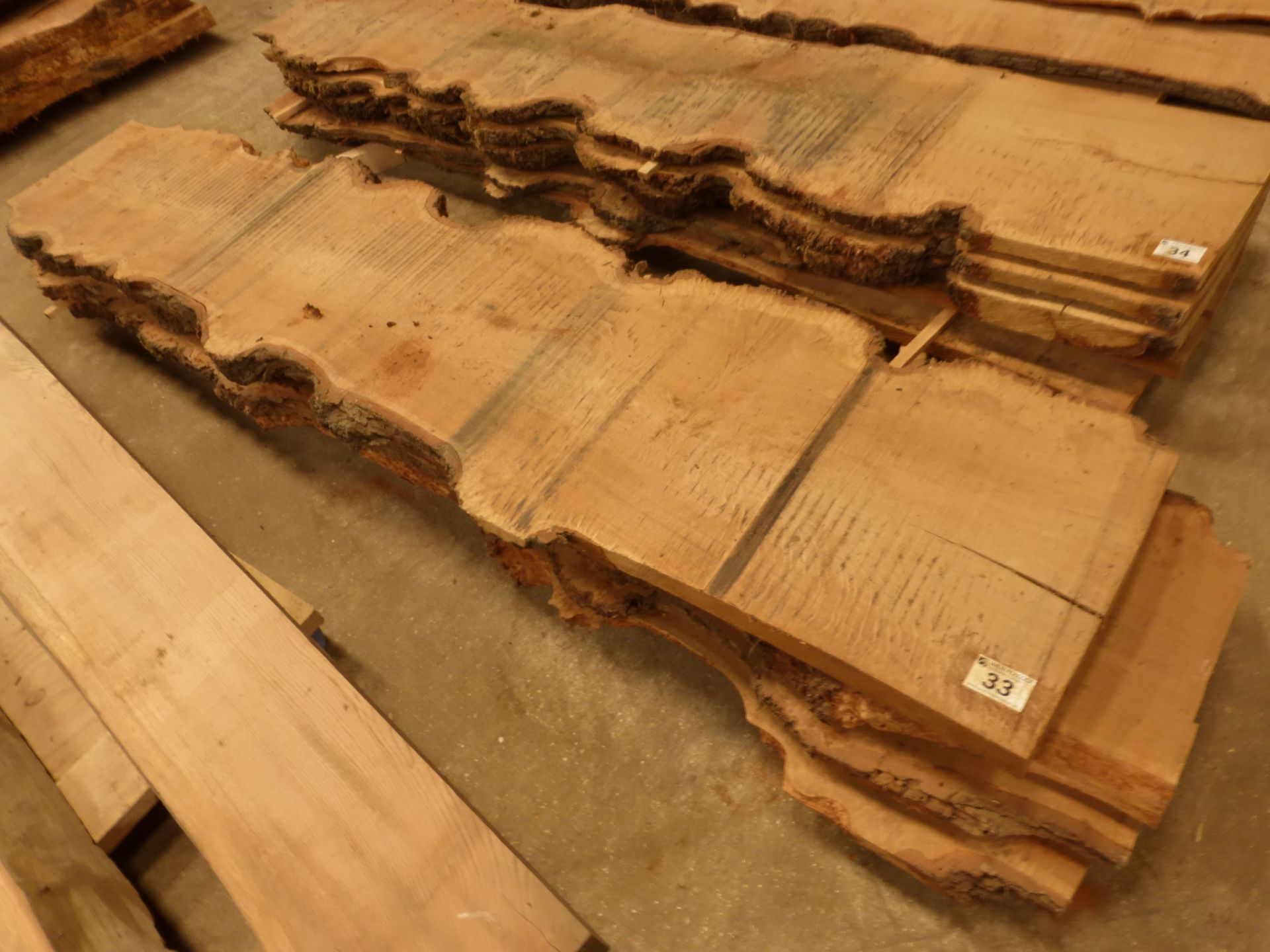 4 burr oak waney edge boards 2500 x 400 x 60mm