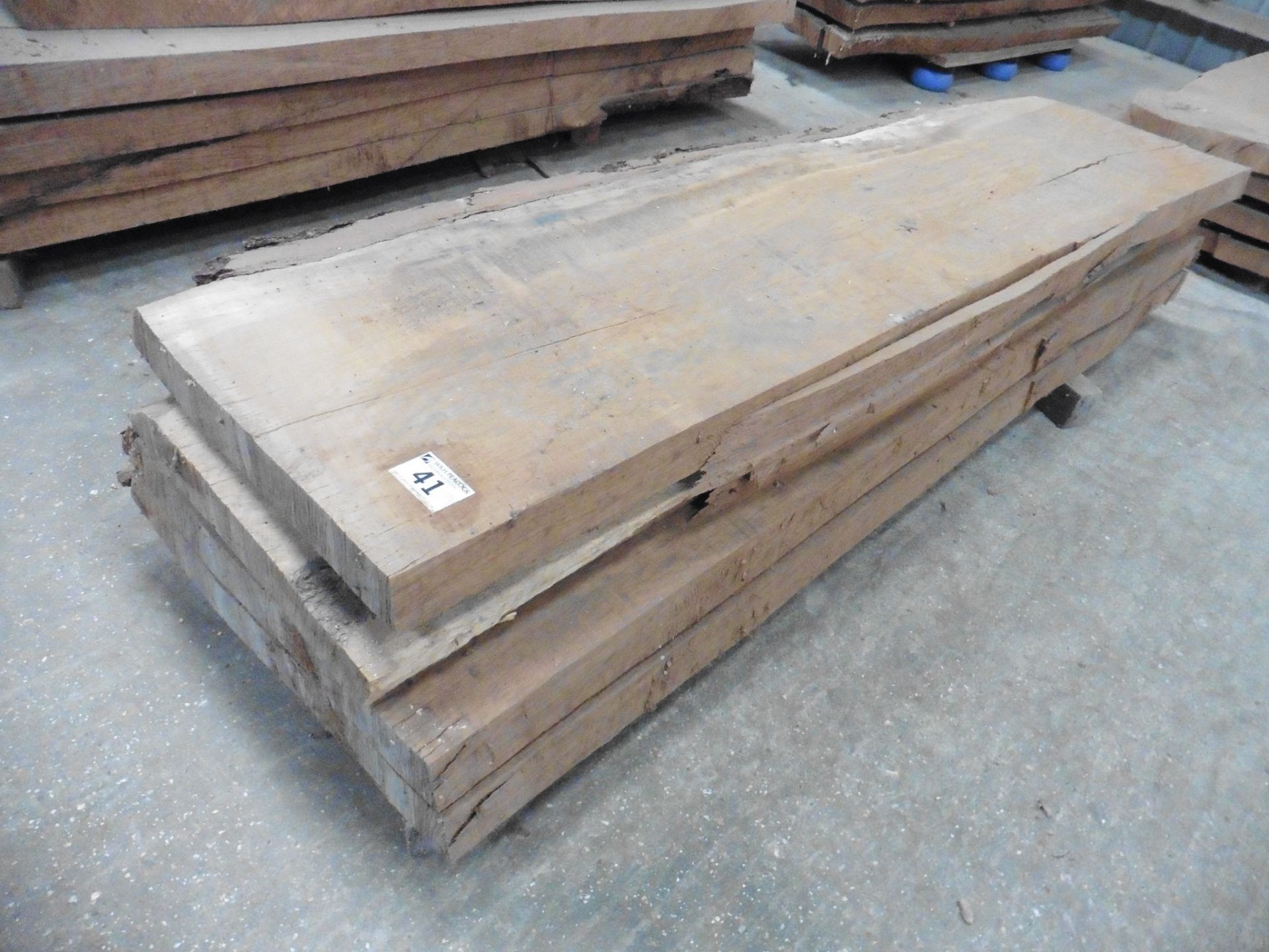 4 brown oak waney edge boards 1900 x approximately 400 x 60mm - Image 3 of 6