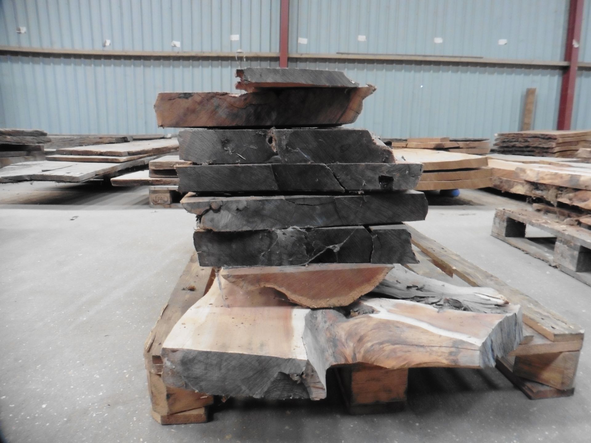 A pallet of 8 planks of waney edge yew in various sizes - Image 3 of 5