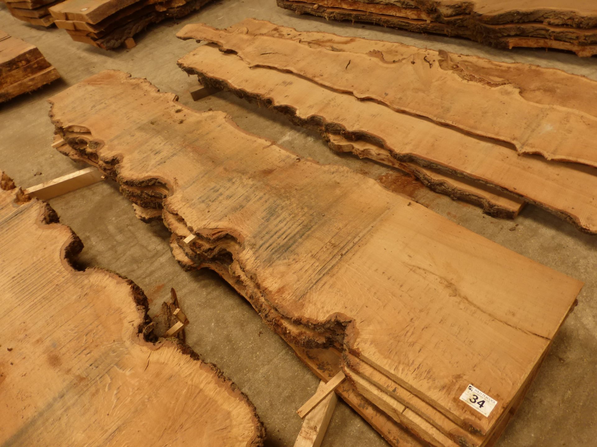 5 burr oak waney edge boards 2500 x 400 x thickness 60mm to 30mm - Image 2 of 5