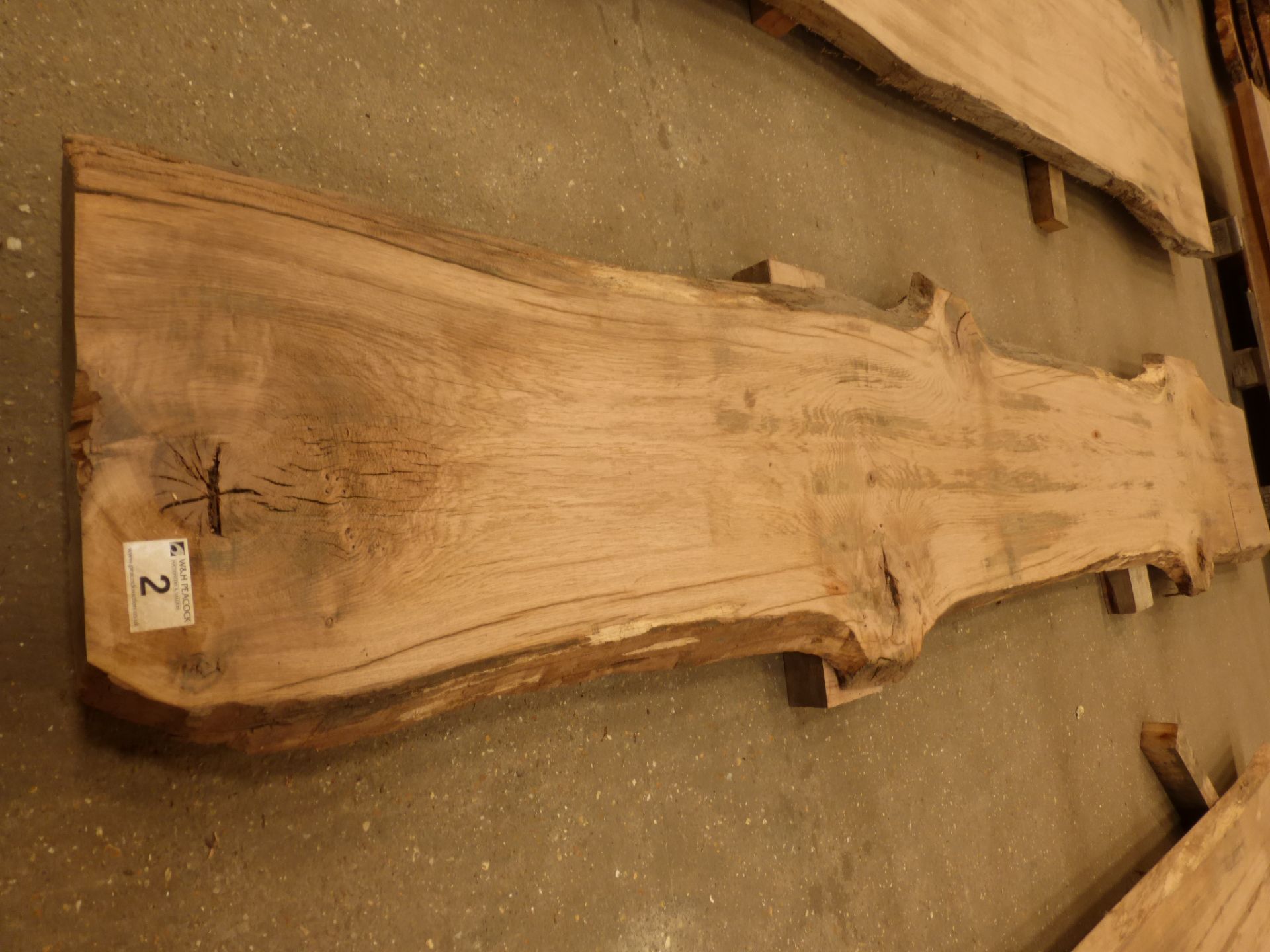 Plank of waney edge oak 3600 x 450 x 40mm - Image 2 of 5