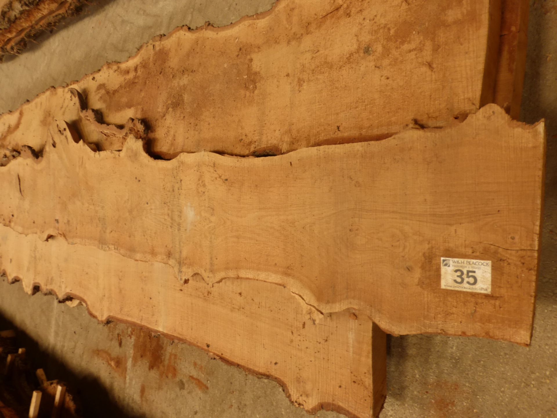 5 burr oak waney edge boards 2500 x 250 x varying thicknesses - Image 5 of 5