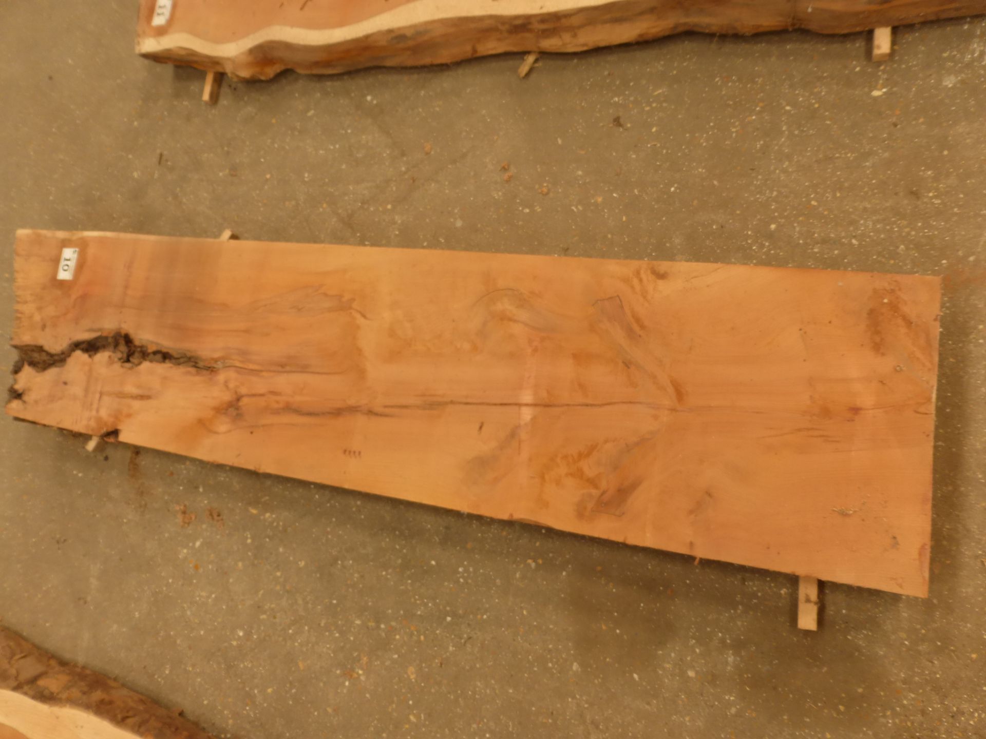 Plank of waney edge yew 1500 x 350 x 90mm