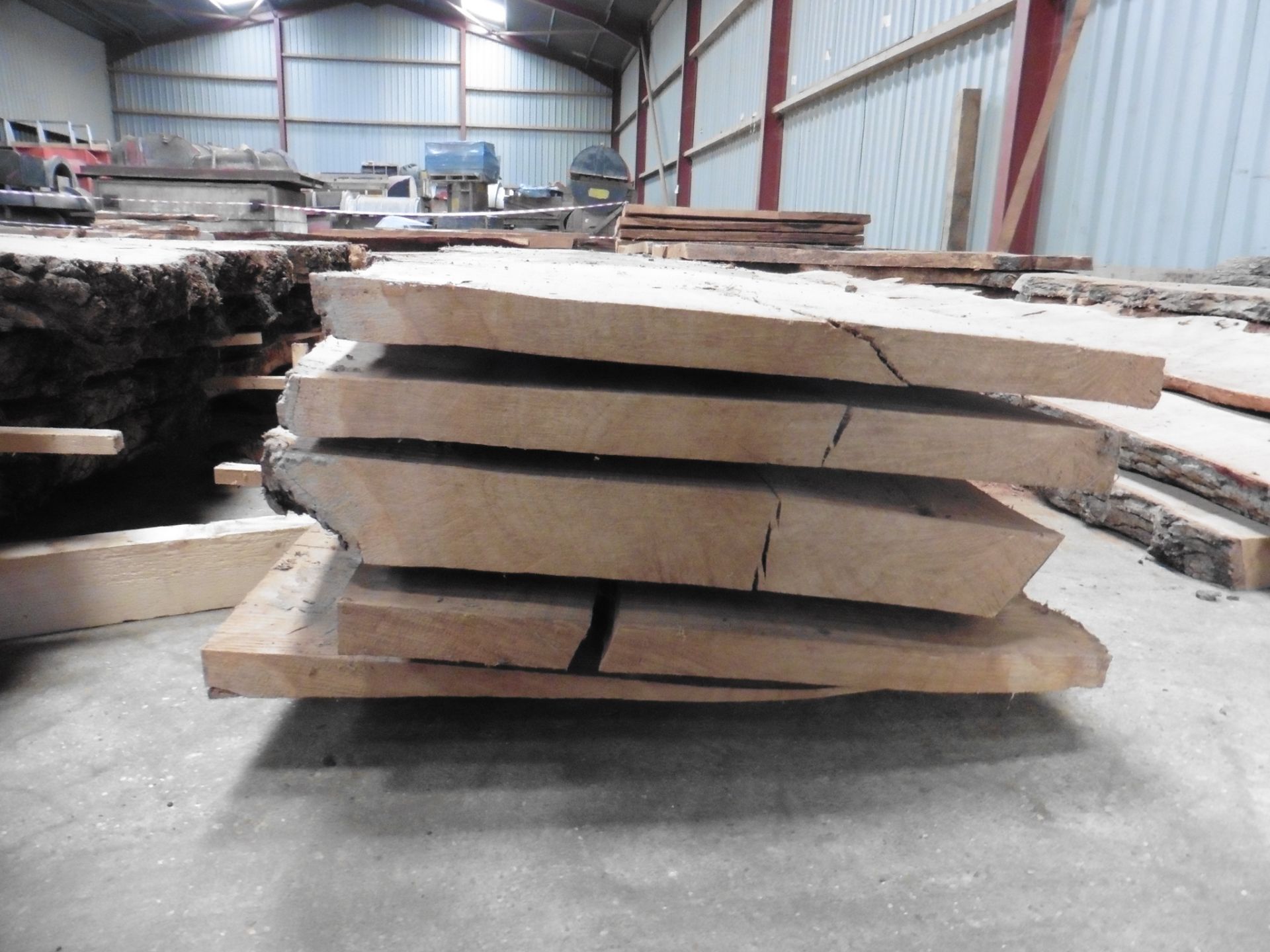 5 burr oak waney edge boards 2500 x 400 x thickness 60mm to 30mm - Image 3 of 5