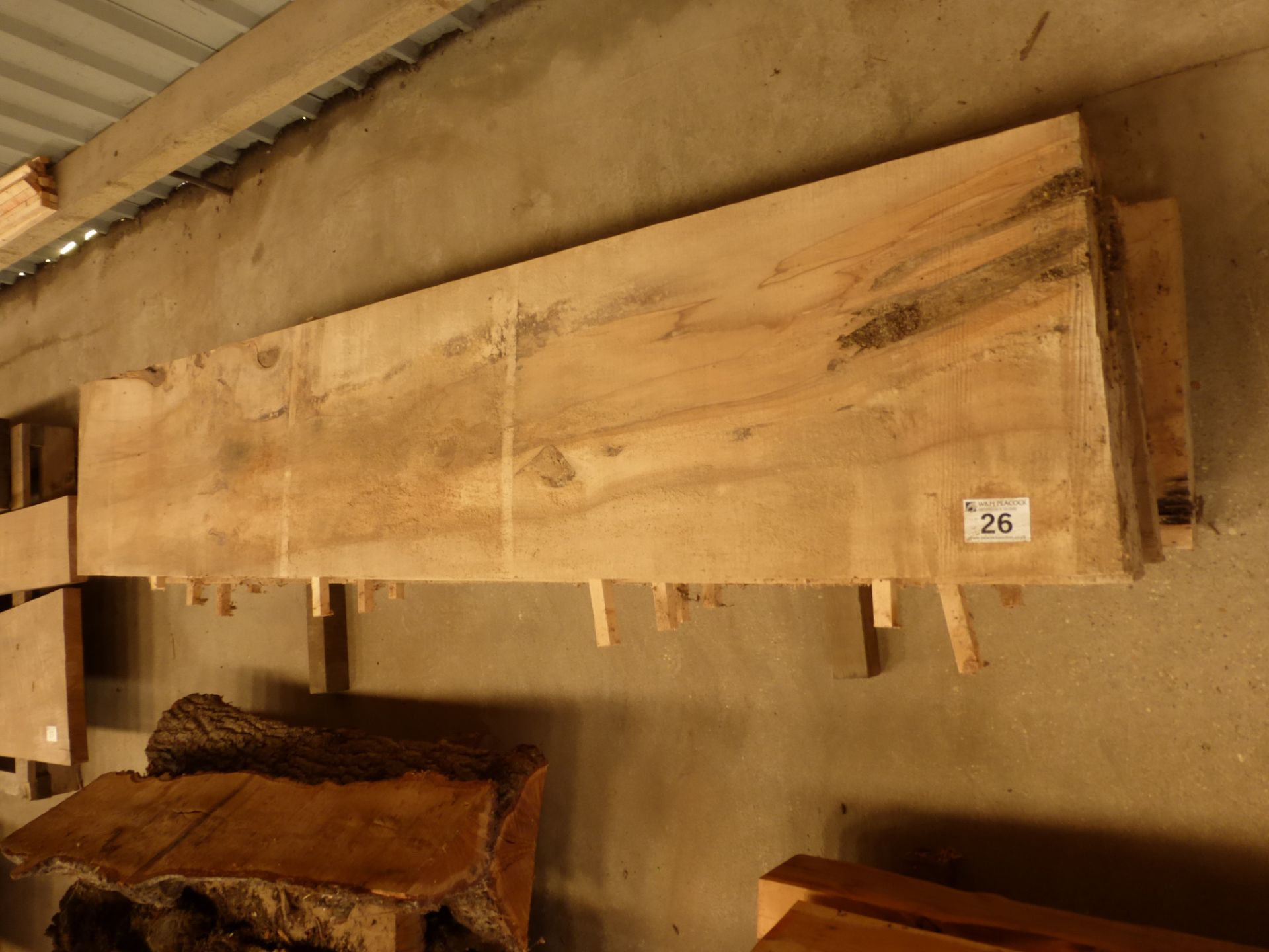 5 planks of rough sawn horse chestnut 2100 x 400 x 50mm