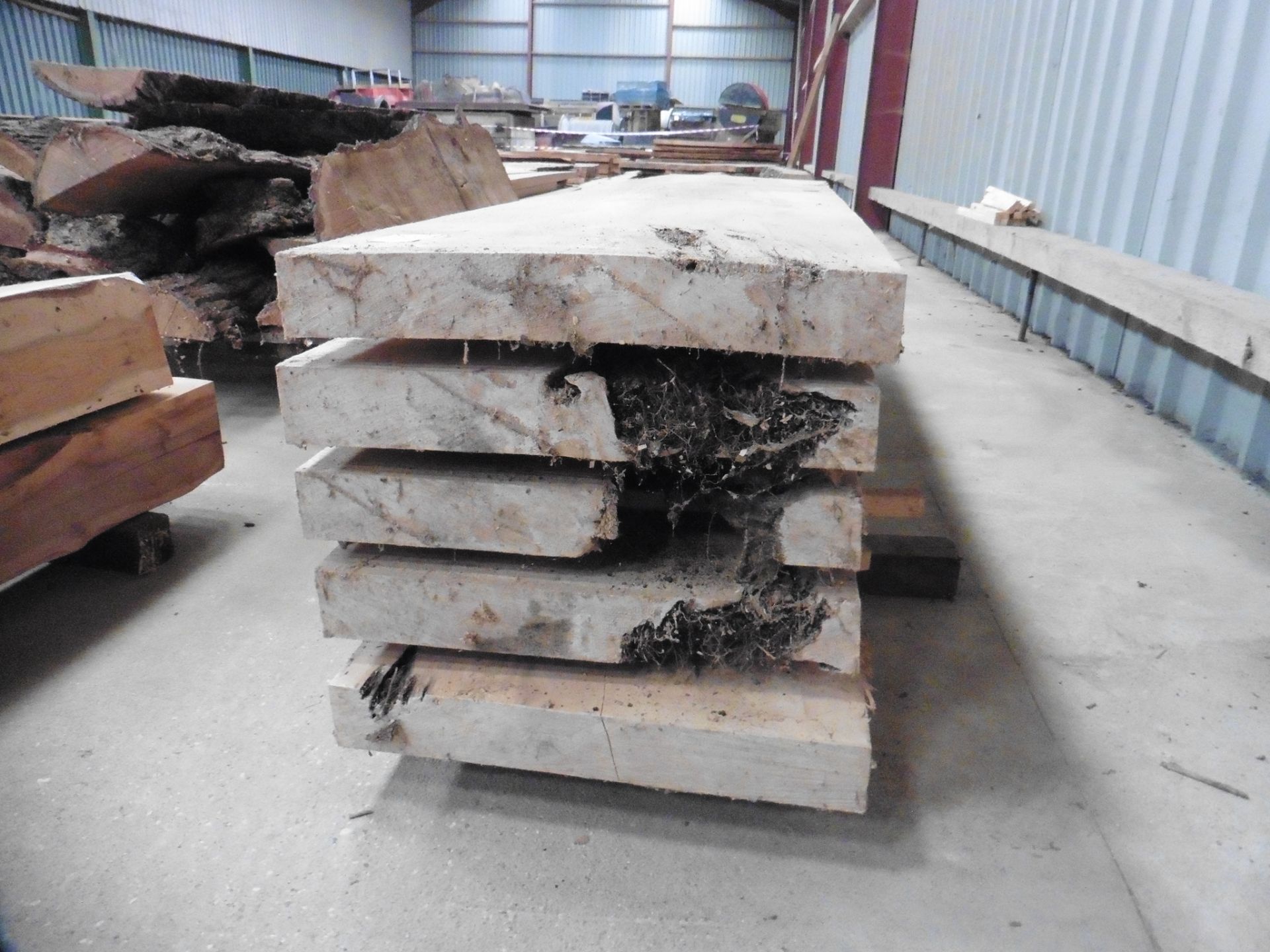 5 planks of rough sawn horse chestnut 2100 x 400 x 50mm - Image 2 of 4