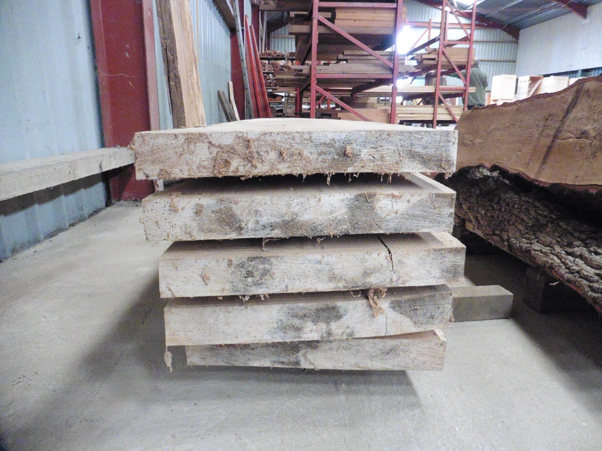 5 planks of rough sawn horse chestnut 2100 x 400 x 50mm - Image 3 of 4