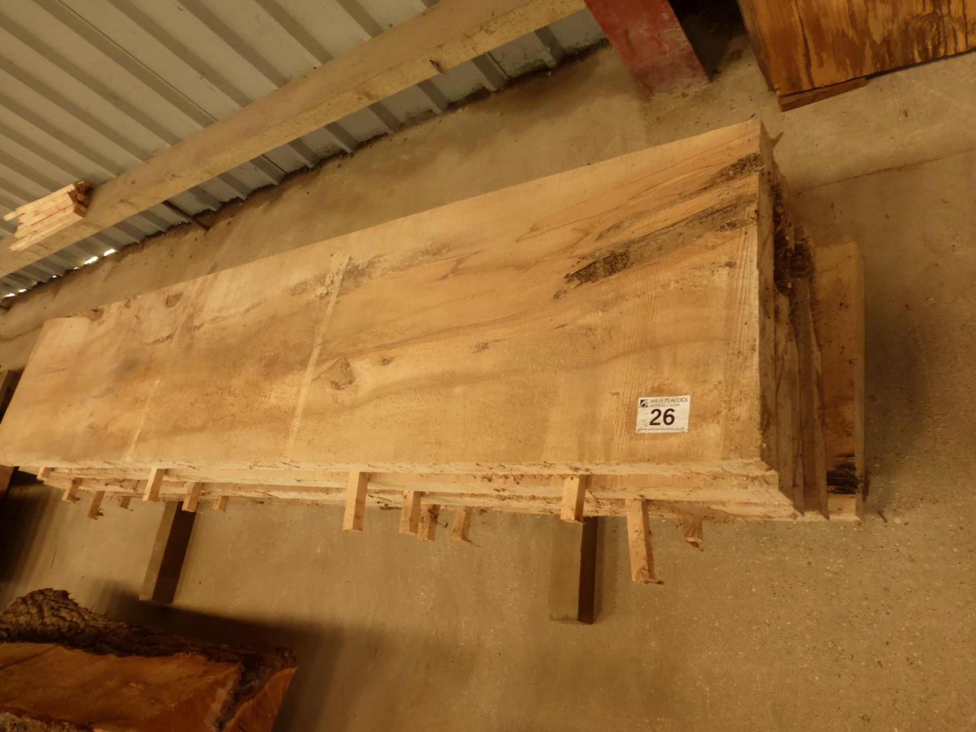 5 planks of rough sawn horse chestnut 2100 x 400 x 50mm - Image 4 of 4