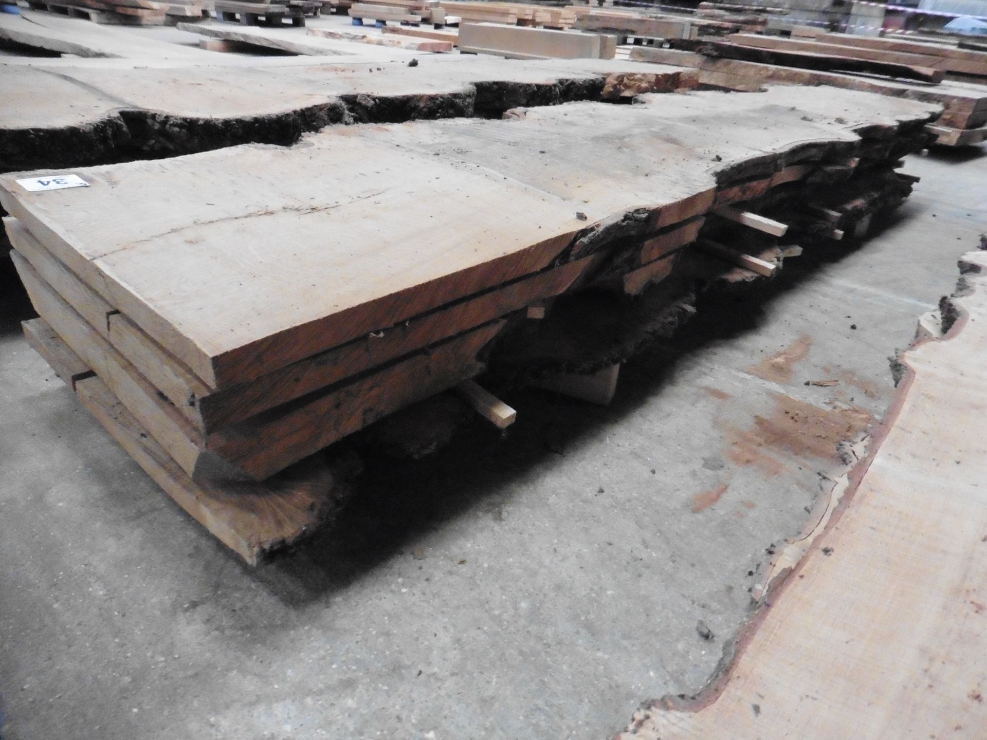 5 burr oak waney edge boards 2500 x 400 x thickness 60mm to 30mm - Image 4 of 5