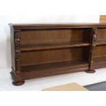 A Victorian and later oak low open bookcase,