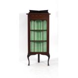 An Edwardian mahogany, strung and inlaid corner cabinet,