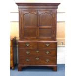 A George III oak linen press,