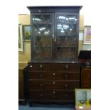 A 19th century cabinet bookcase,