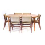 A Danish teak extending dining table by VE-LE Stole MobelFabrik, max l.