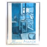 After Henri Matisse, a study of a room and window, lithographic poster,