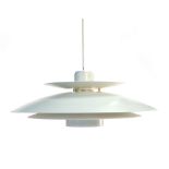 A 1970's white three tier ceiling light in the manner of Louis Poulsen CONDITION REPORT: