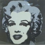 After Andy Warhol (American, 1928-1987), 'Marilyn Monroe', black and white screenprint,