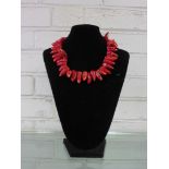 A 1960's red coral necklace CONDITION REPORT: Poorly strung.