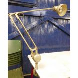 A 1950's Admel 'Fingalite' industrial task lamp with a desk-clamped counter balanced base