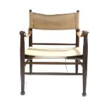 A 1970's safari-type armchair,