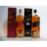 2 bottles Johnnie Walker old Scotch Whisky with boxes,