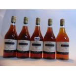 5 bottles of French finest quality VSOP brandy 36% 70cl each