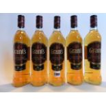 5 bottles of Grant's Family Reserve blended Scotch Whisky 40% 70cl each