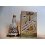 A Bell's whisky bell by Wade commemorating the 1981 Royal Wedding of Prince Charles with box 75cl