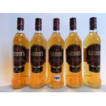 5 bottles of Grant's Family Reserve blended Scotch Whisky 40% 70cl each