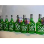 7 bottles of Sourz Apple sweet & sour spirit drink 70cl 15% each plus some shot glasses