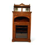 A 19th century mahogany, rosewood and inlaid music cabinet,