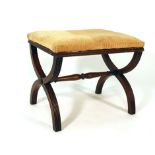 A Regency-type mahogany and reeded stool with X-shape feet CONDITION REPORT: Wear