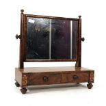 A 19th century mahogany, rosewood crossbanded and inlaid mirror,