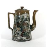A late 19th/early 20th century Alexander Lauder Barum Pottery coffee pot and cover of imposing