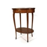 A Louis XV-type walnut and parquetry side table,