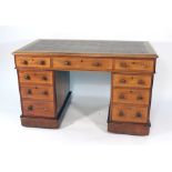 A Victorian mahogany twin pedestal desk,