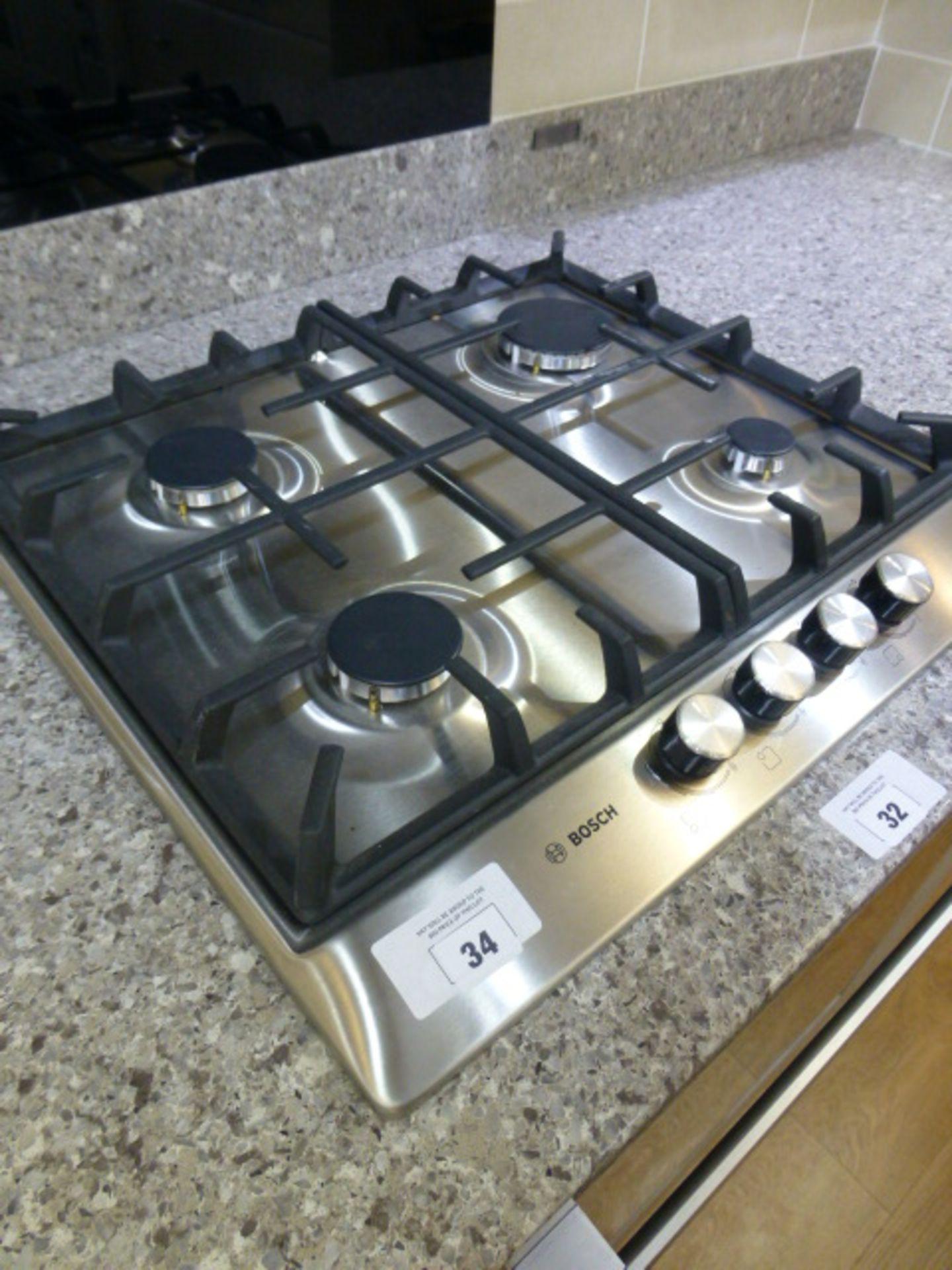 Bosch stainless steel 4 burner gas hob, model no. PCPE15B90B - Image 2 of 4