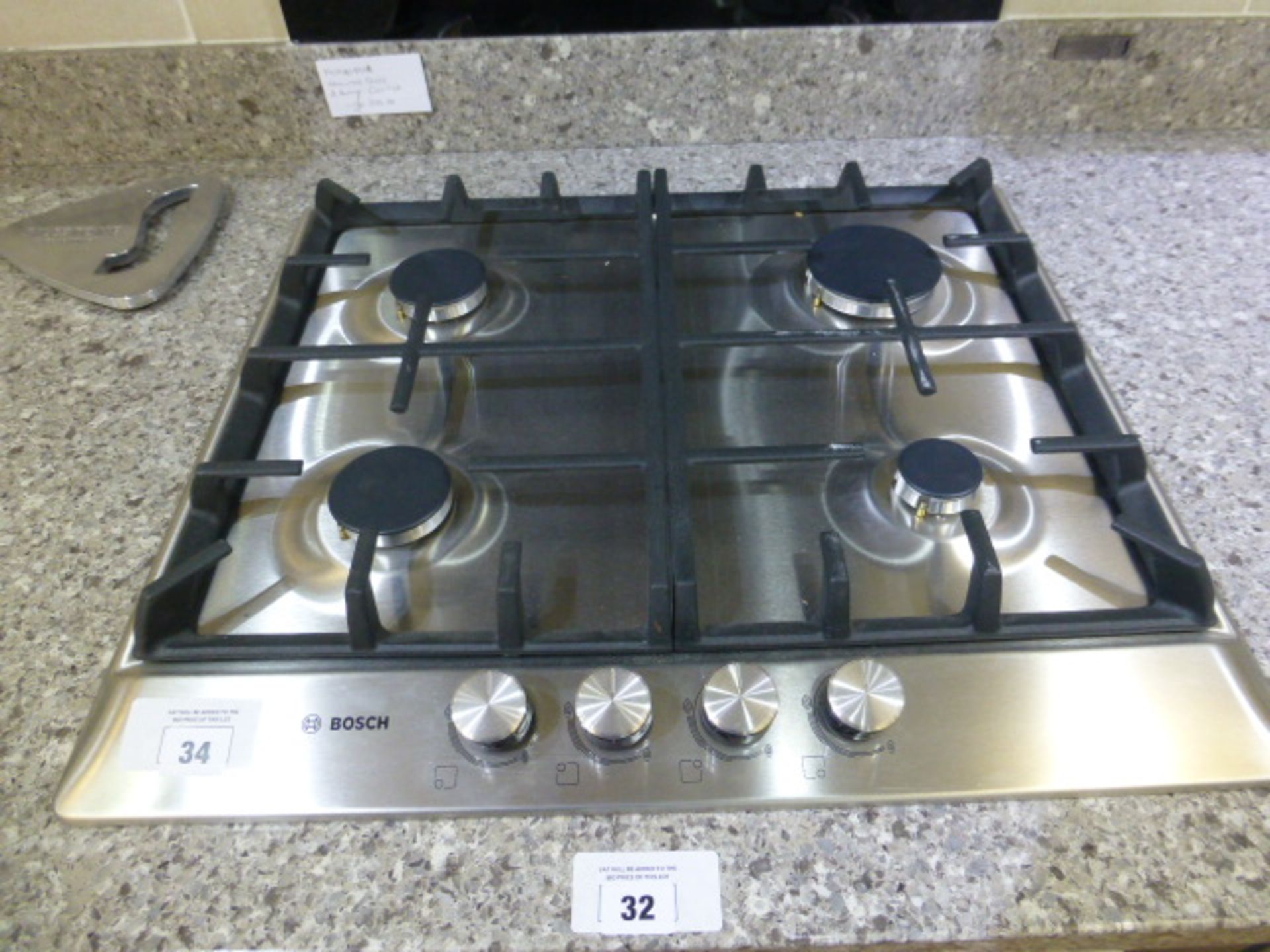 Bosch stainless steel 4 burner gas hob, model no. PCPE15B90B - Image 4 of 4